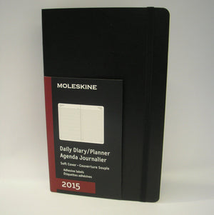 Moleskine 2015 Daily Planner, 12 Month, Large, Black, Soft Cover (5 X 8.25)