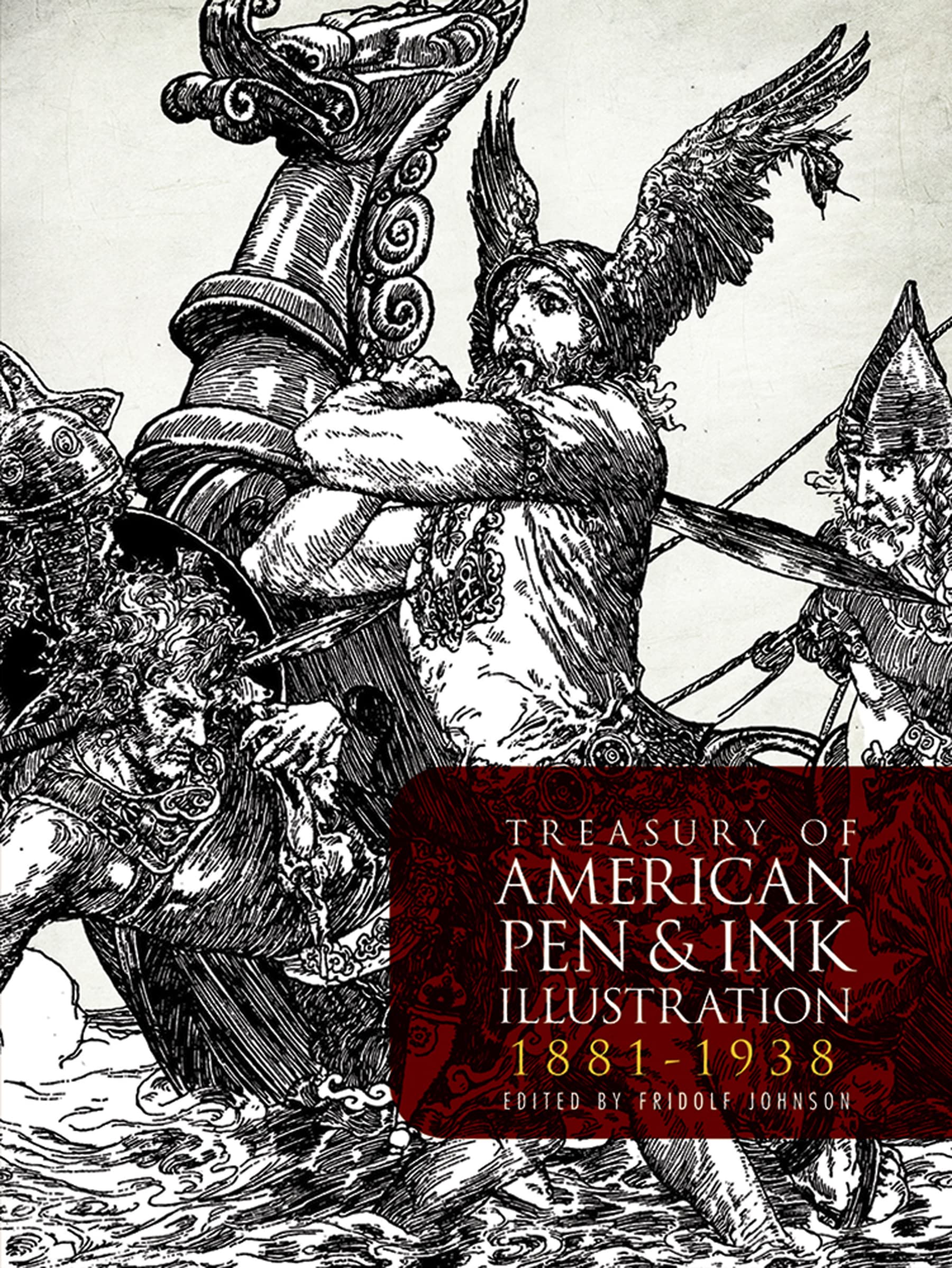 Treasury of American Pen & Ink Illustration 18811938 (Dover Fine Art, History of Art),Used