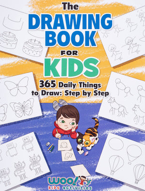 The Drawing Book For Kids: 365 Daily Things To Draw, Step By Step (Woo! Jr. Kids Activities Books) (Drawing Books For Kids)-used