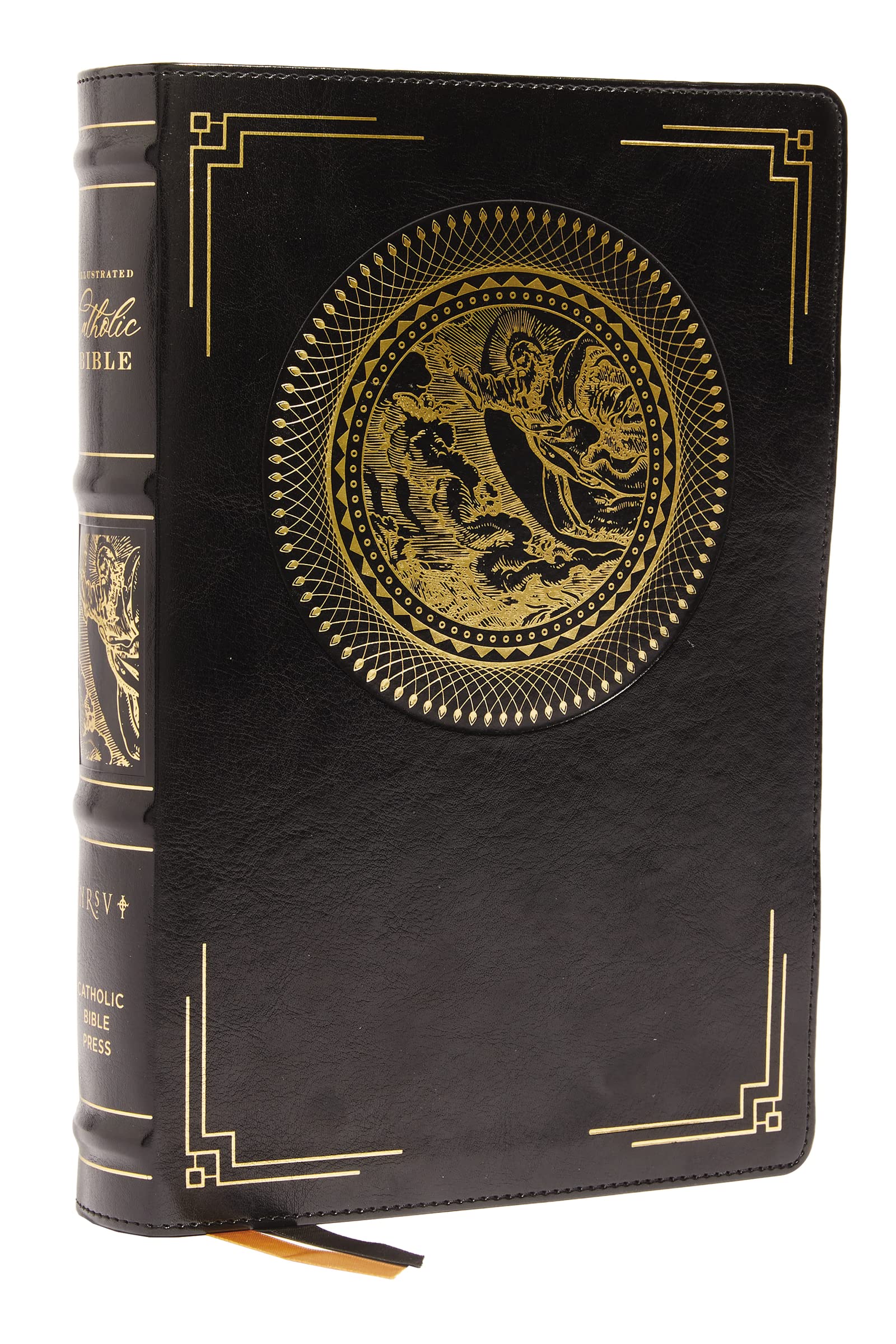 NRSVCE, Illustrated Catholic Bible, Leathersoft, Black, Comfort Print: Holy Bible,Used