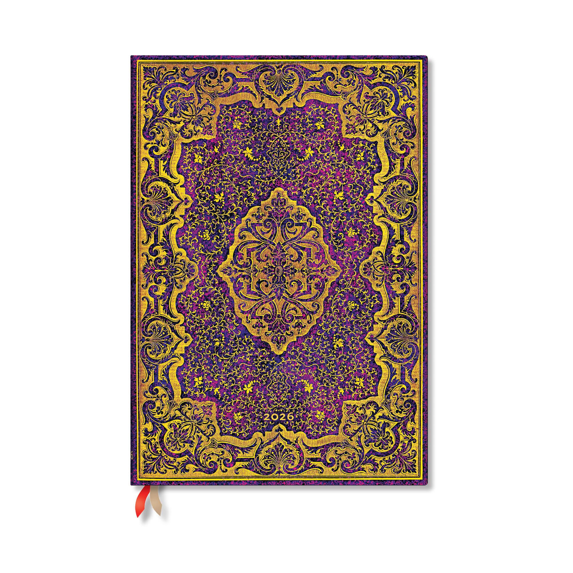 Paperblanks | 2026 Picaresque | Picaresque | 12Month Planner | Grande | Vertical | Elastic Band | 160 Pg | 100 Gsm