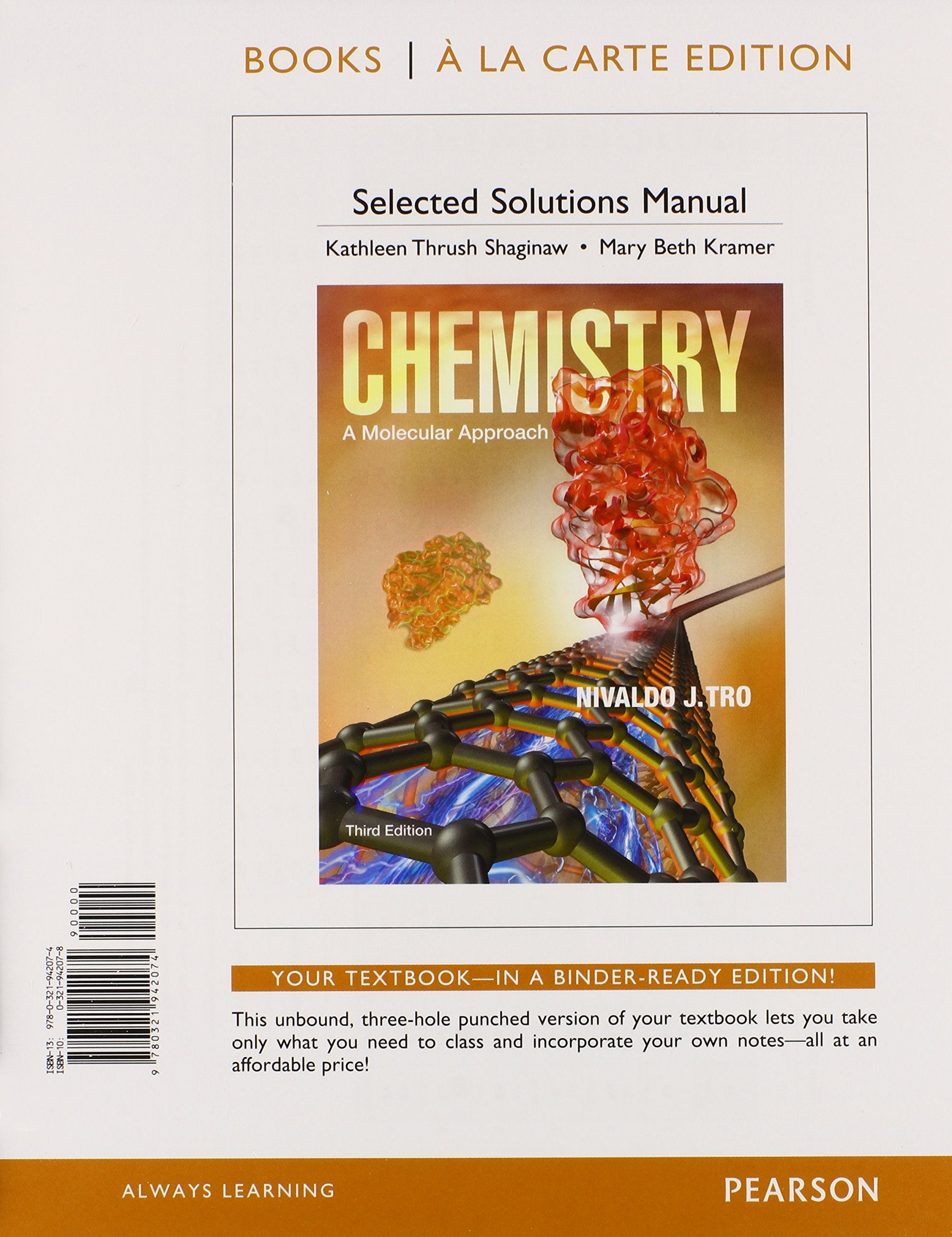 Student Solutions Manual for Chemistry: A Molecular Approach, Books a la Carte Edition,Used