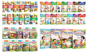 My First All In One Picture Book Collection, Copy To Colour, Moral Stories & Writing Letters With Activities : Colouring Book For Toddlers, Learning Story Book, Story Book For Kids | Pack Of 42 Books