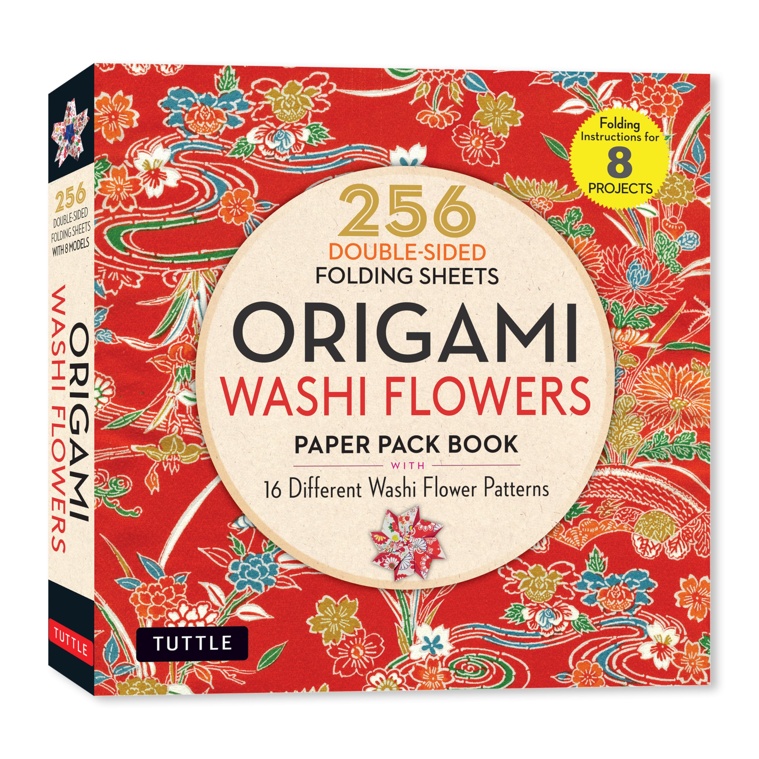 Origami Washi Flowers Paper Pack Book: 256 DoubleSided Folding Sheets (Includes Instructions For 8 Models)