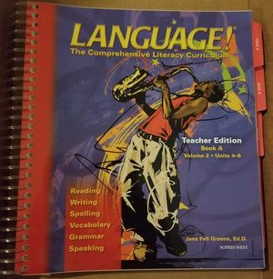 Language The Comprehensive Literacy Curriculum Teacher Edition Book A Volume 2 Units 46,Used