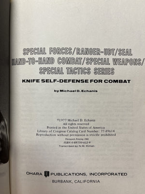 Knife SelfDefense for Combat (Special Forces/RangerUdt/Seal HandToHand Combat/Special Weapons/Special Tactics Series)