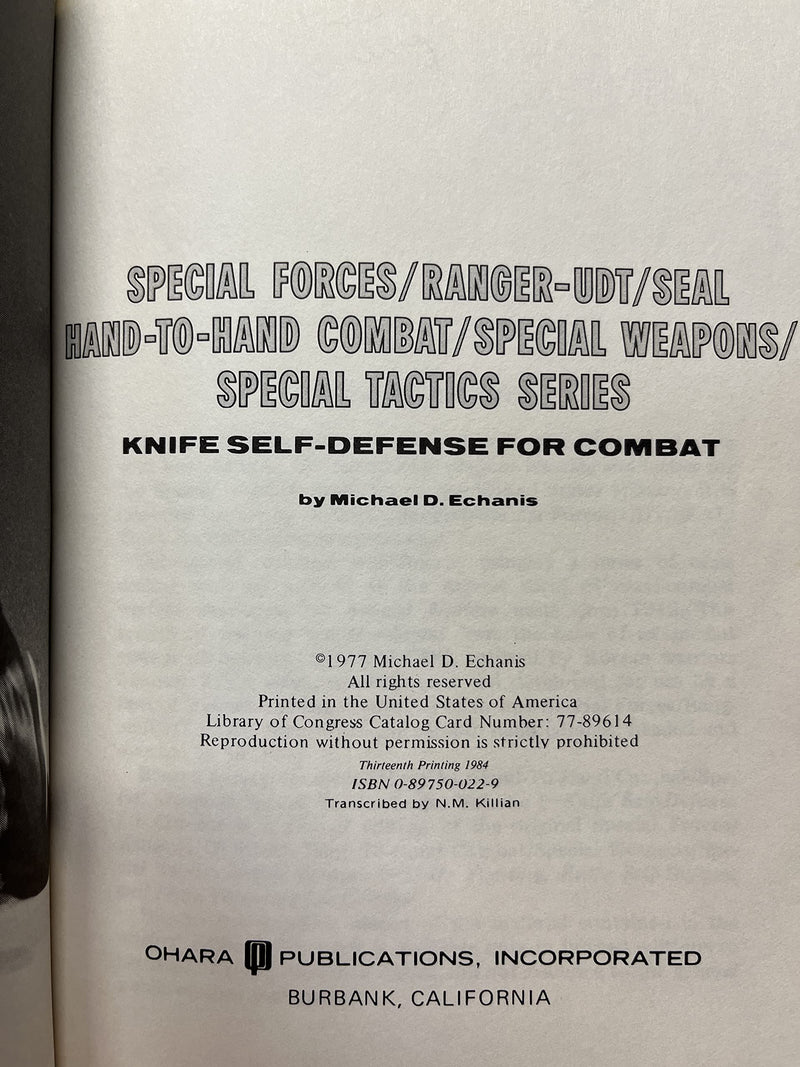 Knife SelfDefense for Combat (Special Forces/RangerUdt/Seal HandToHand Combat/Special Weapons/Special Tactics Series)