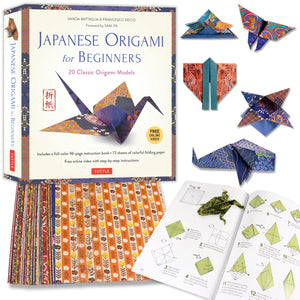 Japanese Origami for Beginners Kit: 20 Classic Origami Models: Kit with 96page Origami Book, 72 Origami Papers and Instructiona,Used