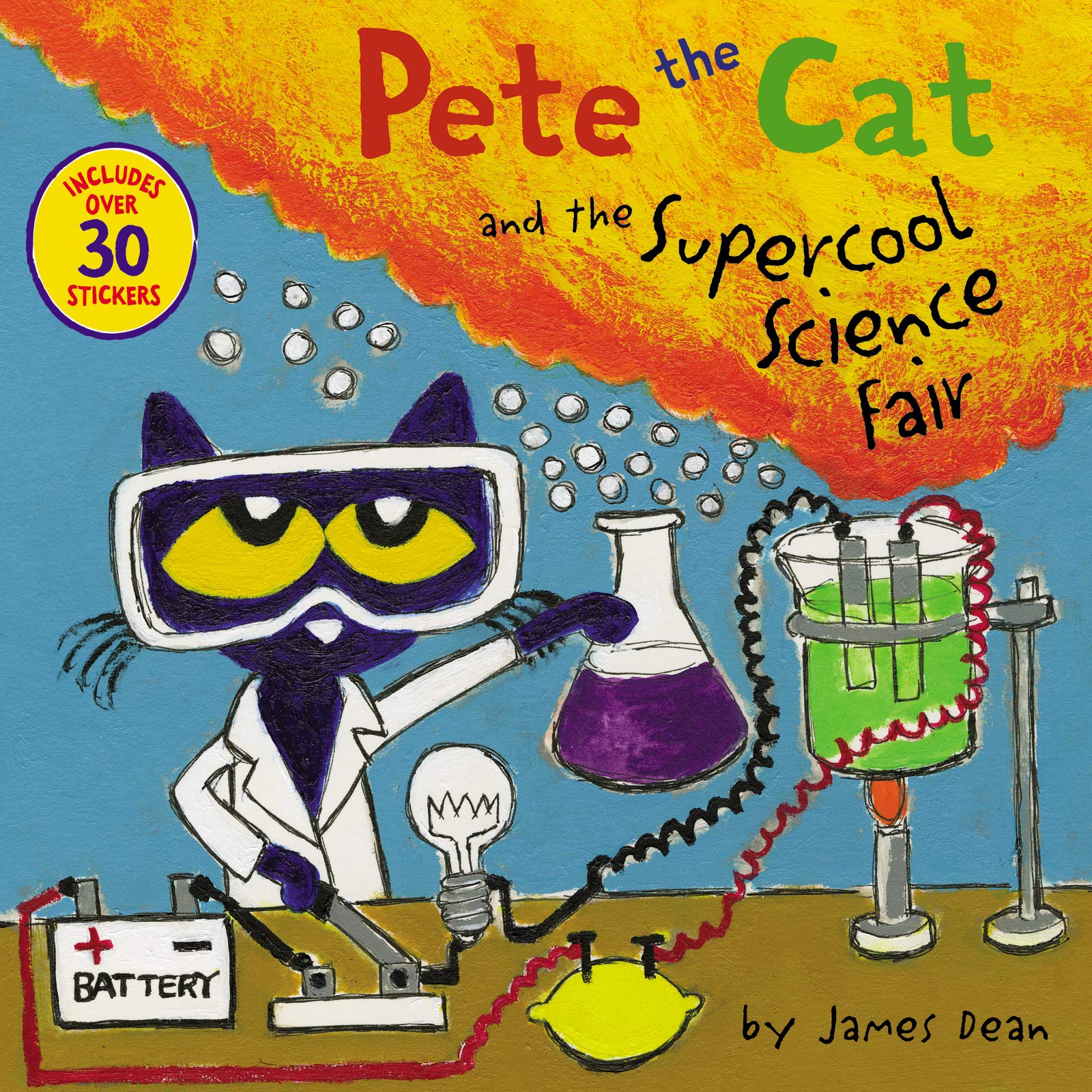 Pete The Cat And The Supercool Science Fair: Includes Over 30 Stickers!,New