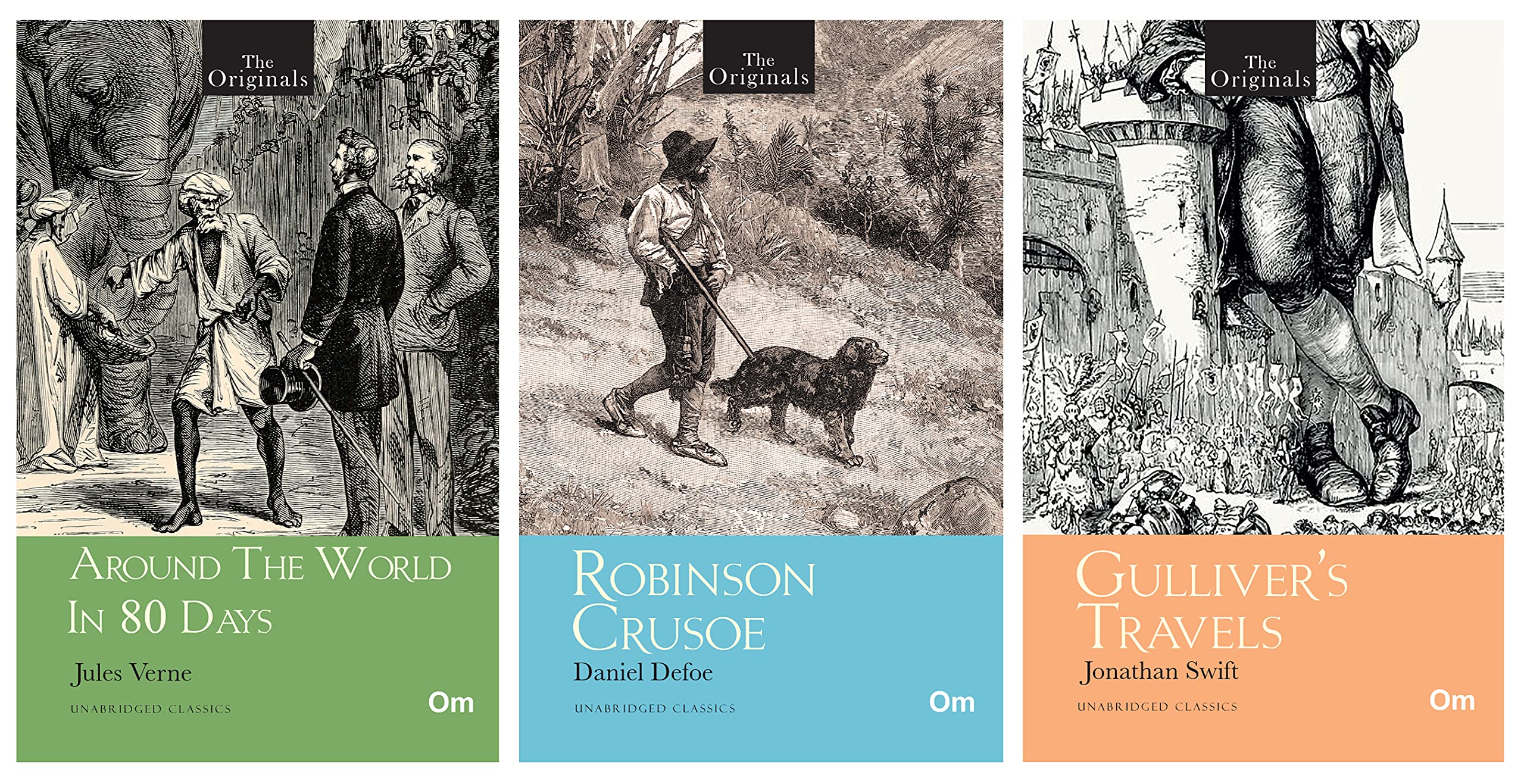 Worlds Greatest Original Classics : Around The World In 80 Days, Robinson Crusoe And Gullivers Travel (Bundle Of 3 Books) Unabridged Classics (Classics Book Set)