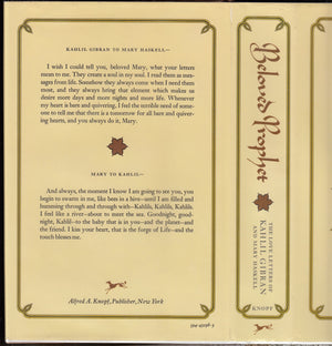 Beloved Prophet: The Love Letters Of Kahlil Gibran And Mary Haskell, And Her Private Journal,New