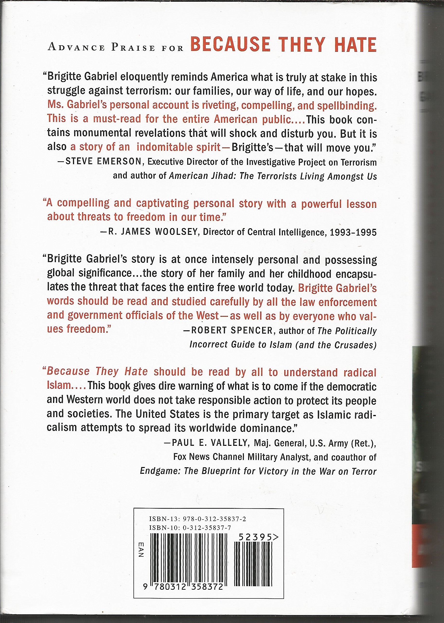 St. Martin's Press Because They Hate: A Survivor's Warning on Islamic Terror