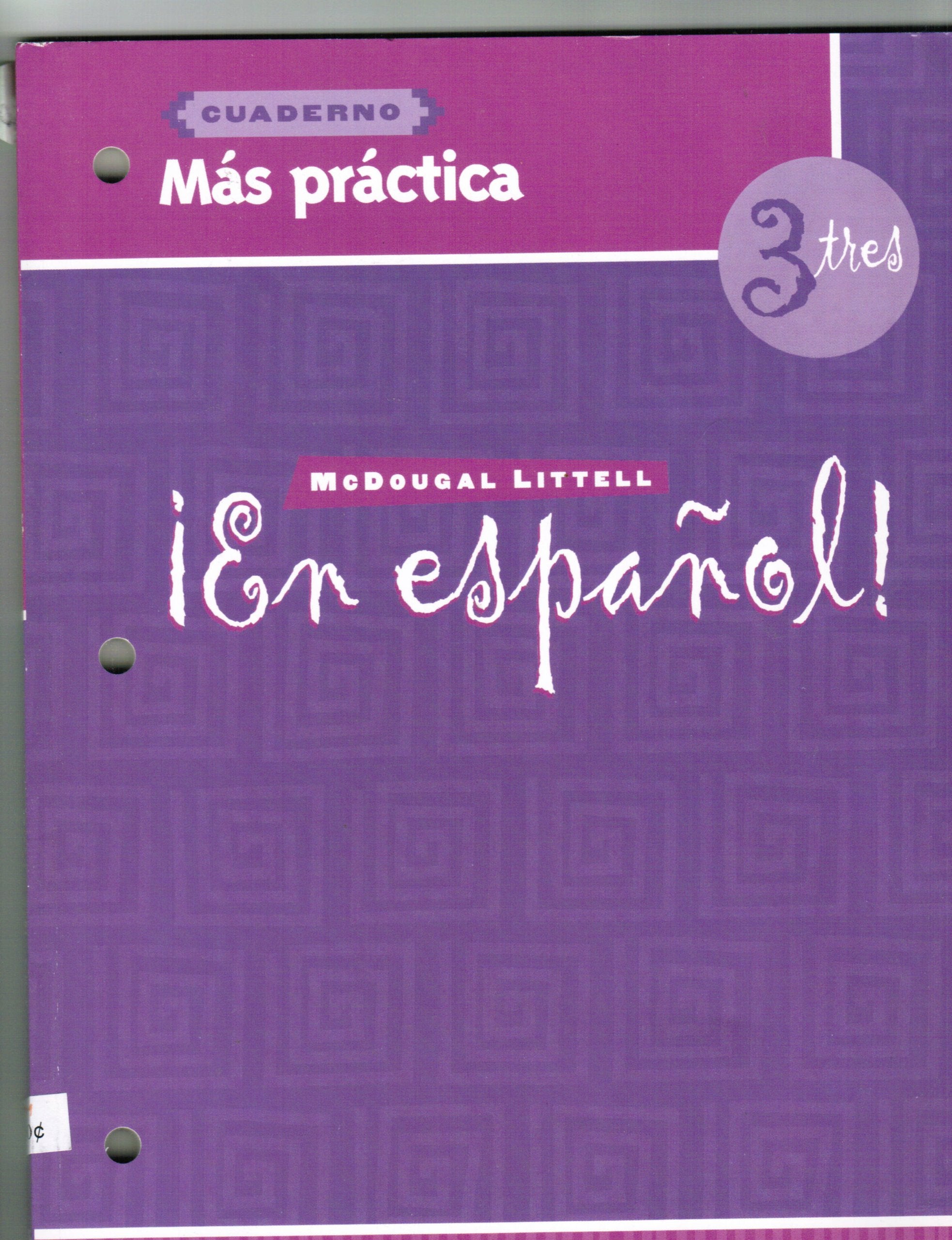 En Espanol: Level 3 Mas Practica Cuaderno (Spanish Edition),Used
