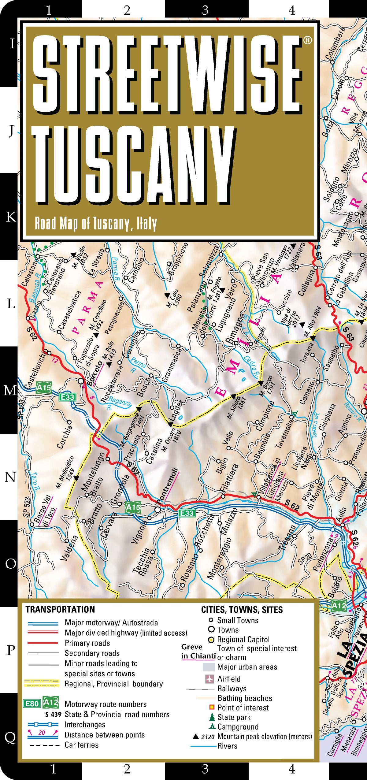 Streetwise Tuscany Map  Laminated Road Map of Tuscany, Italy  Folding pocket size travel map,Used