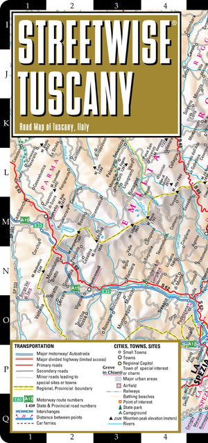 Streetwise Tuscany Map  Laminated Road Map of Tuscany, Italy  Folding pocket size travel map,Used