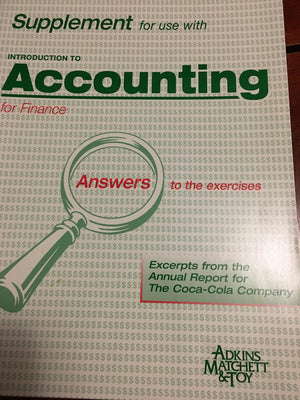 Introduction to Accounting for Finance,Used