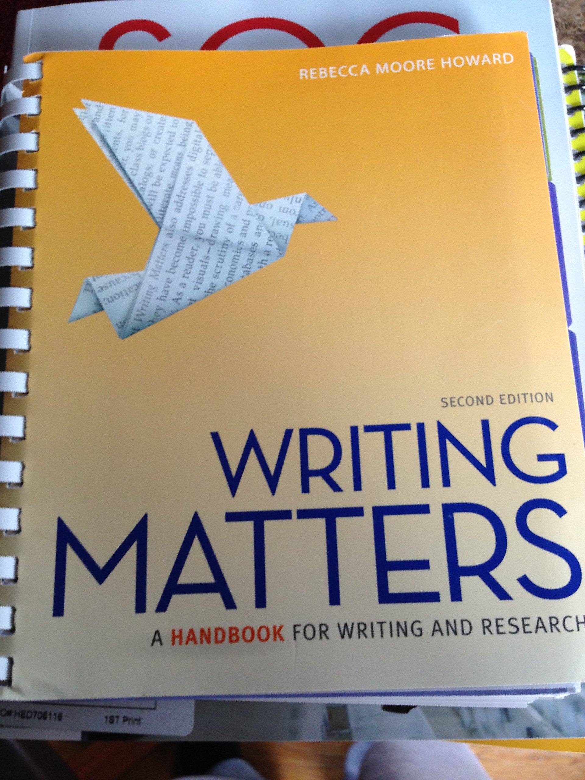 Writing Matters: A Handbook for Writing and Research (National Tabbed Edition),Used