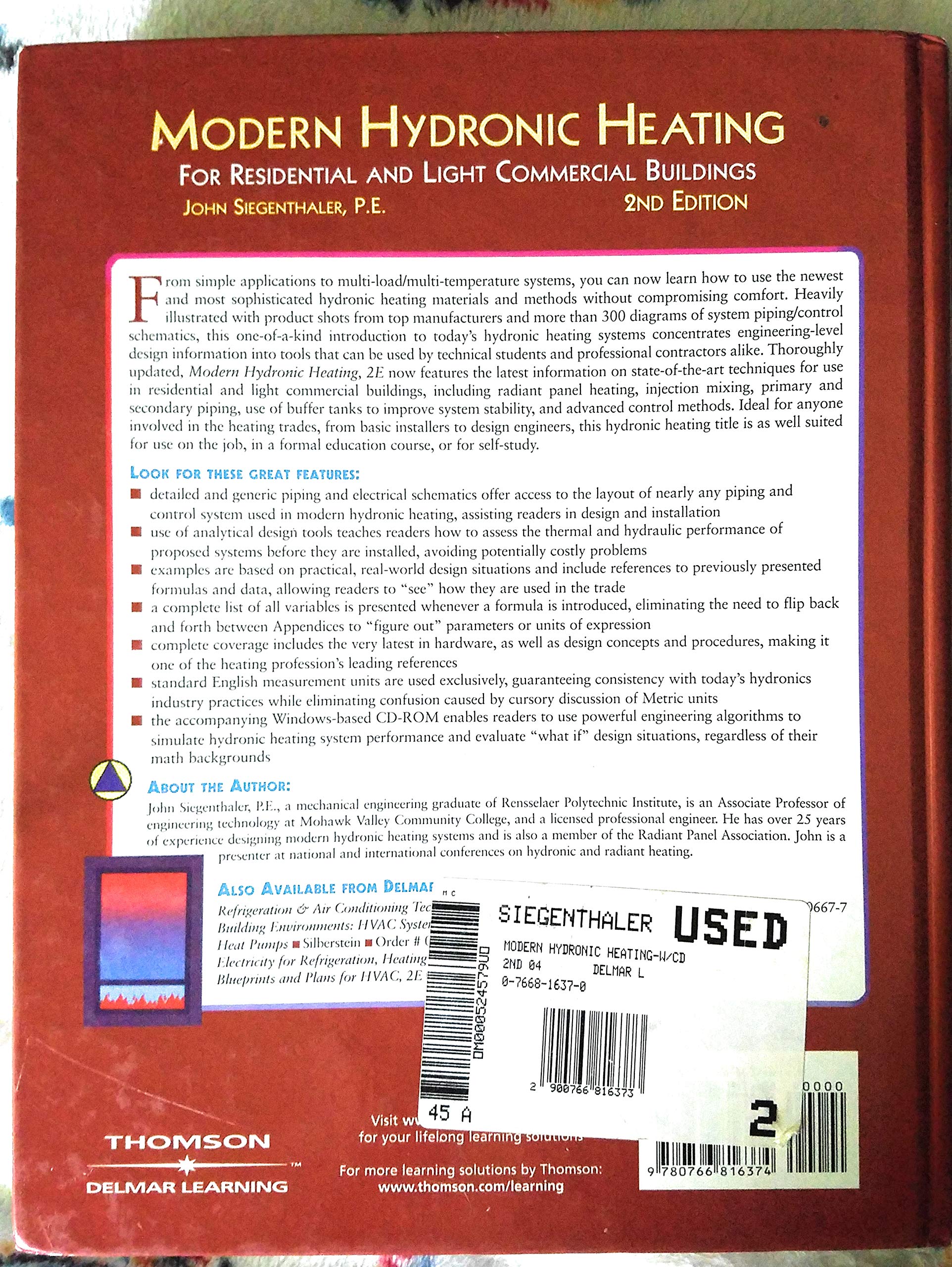 Modern Hydronic Heating: For Residential and Light Commercial Buildings,Used