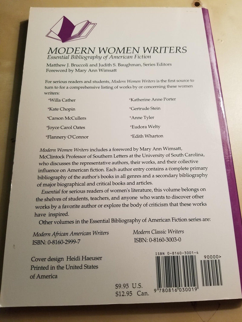 Modern Women Writers (Essential Bibliography of American Fiction),Used