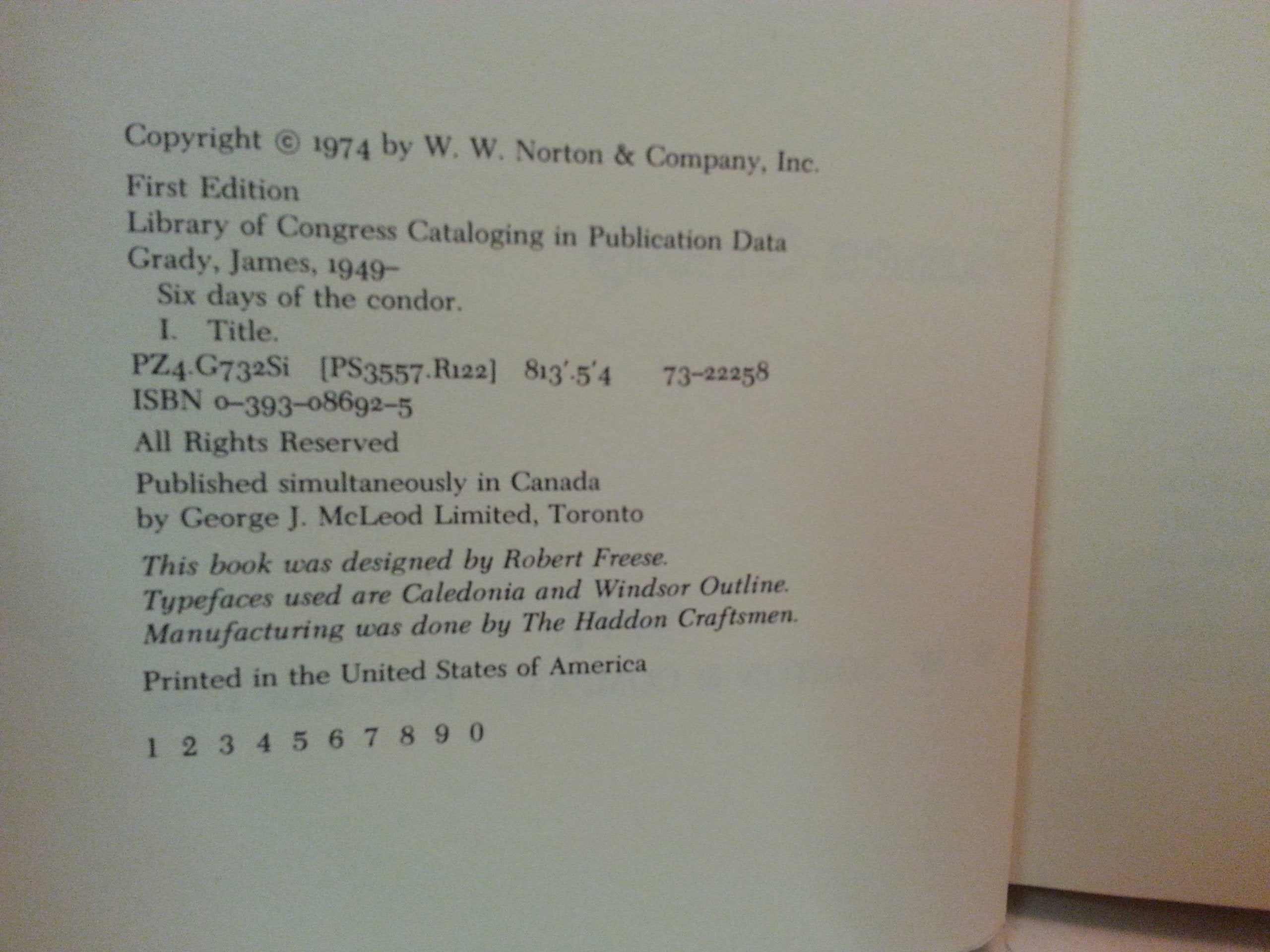 Six Days of the Condor,Used