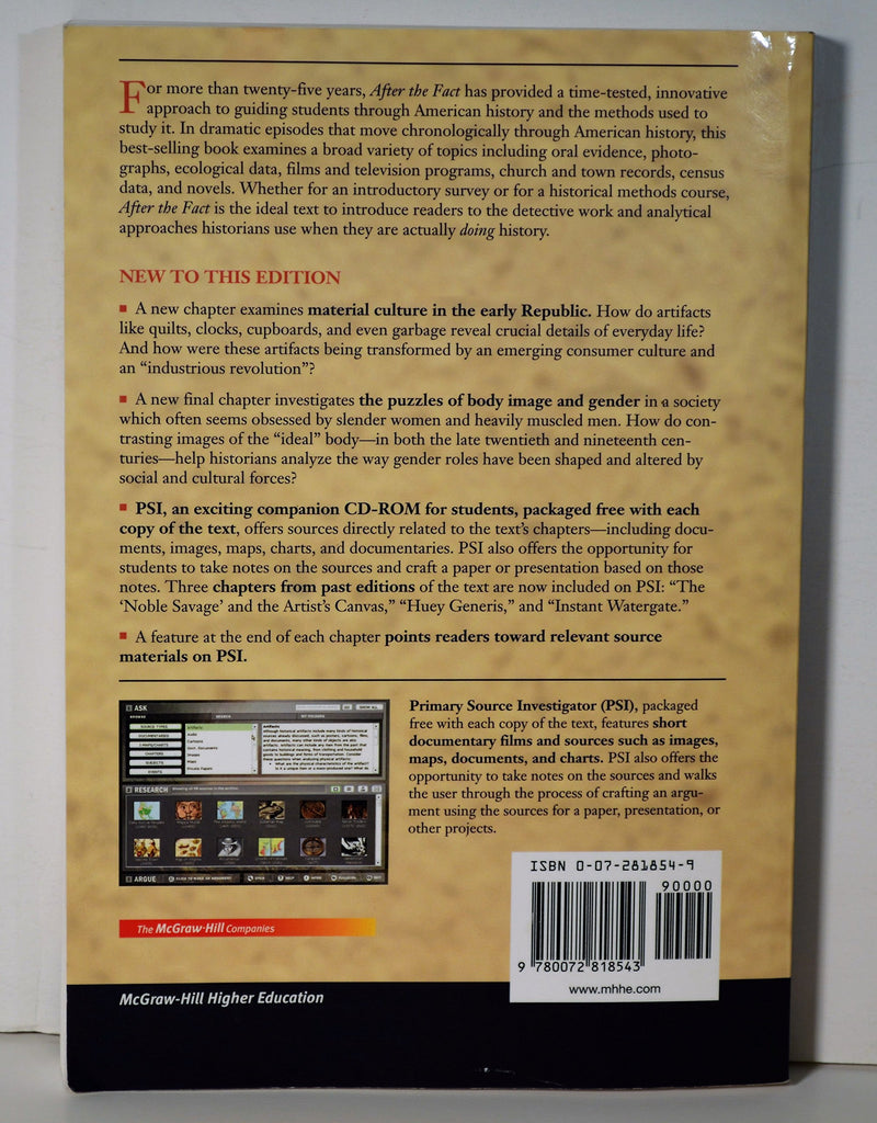 After the Fact: The Art of Historical Detection, Vol. 2, 5th Edition,Used