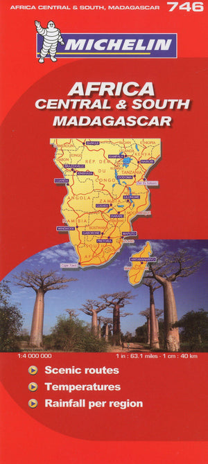 Michelin Map Africa Central South and Madagascar 746 (w/cover) (Maps/Country (Michelin)),Used