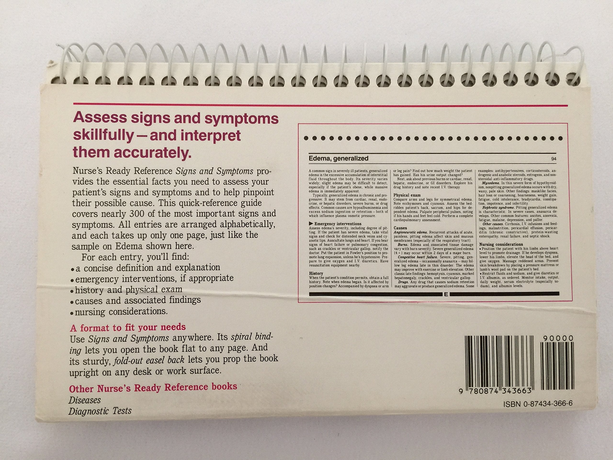 Signs and Symptoms (Nurse's Ready Reference),Used