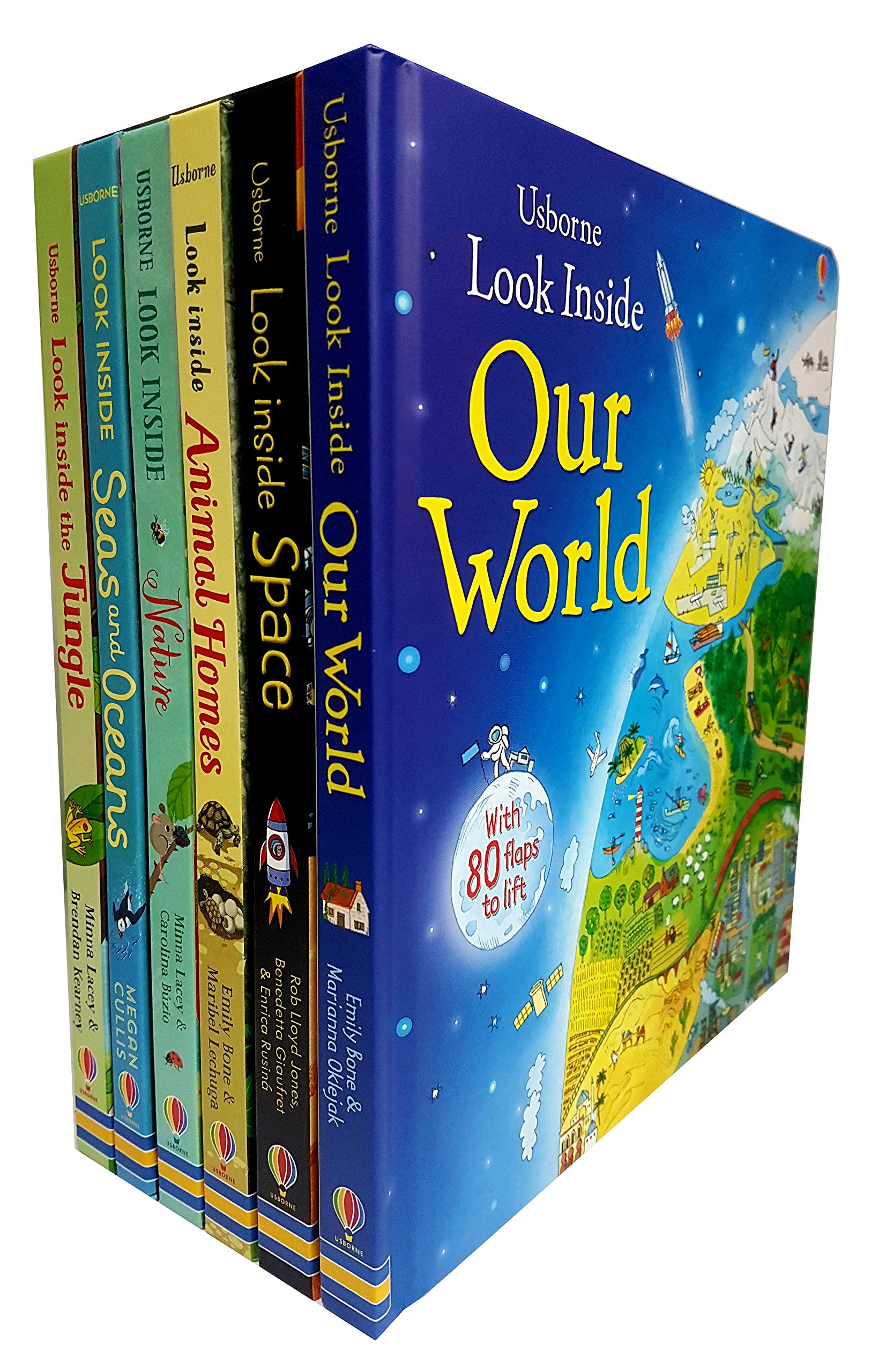 Usborne Look Inside Our World 6 Books Collection Pack Set ( Seas And Oceans, Nature,Our World,Animal Homes,Jundle,Space)