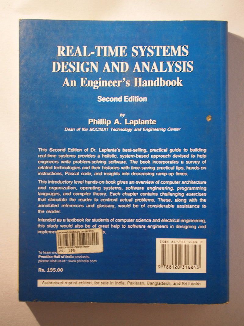 RealTime Systems Design and Analysis: An Engineer's Handbook,Used