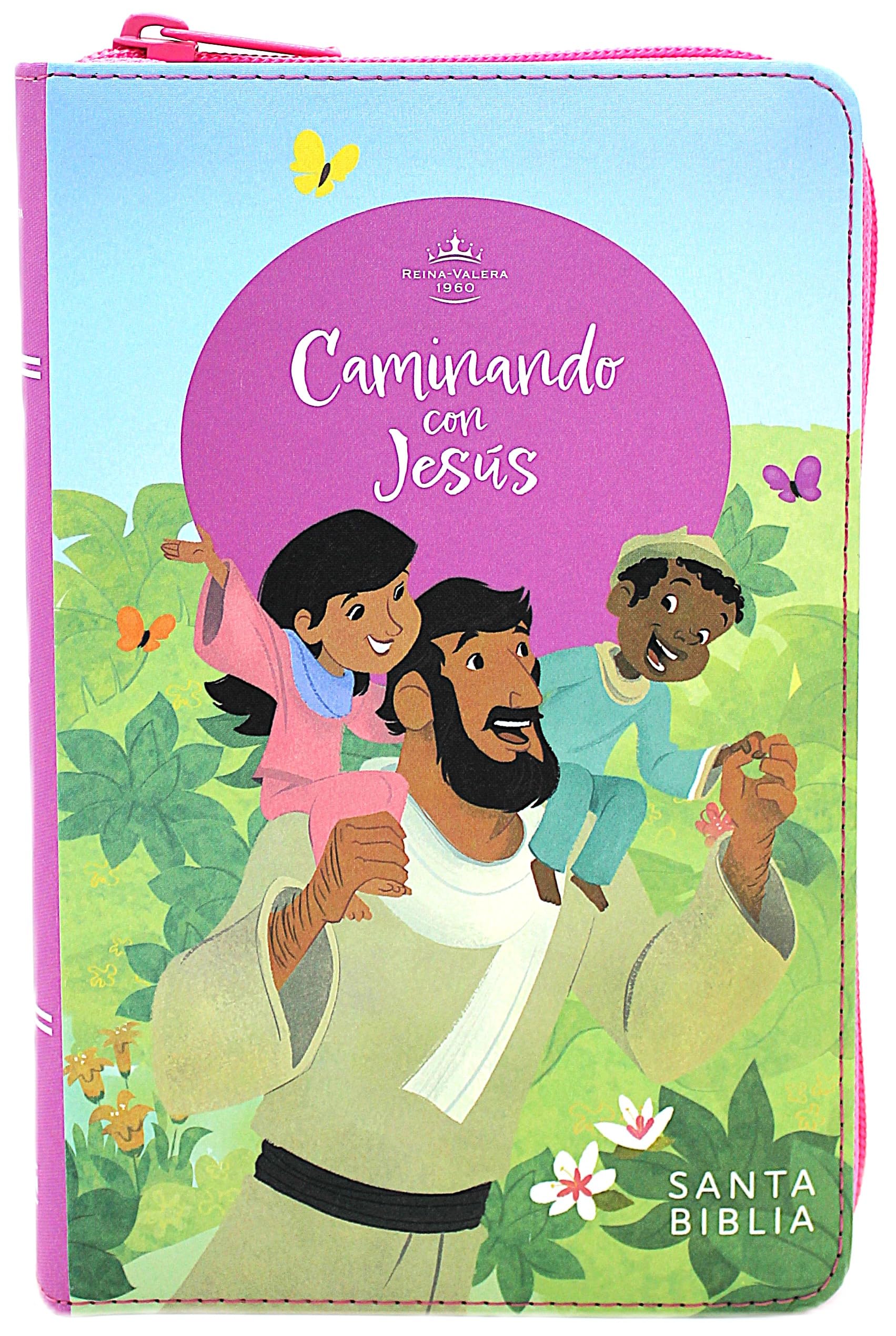 Biblia Para Ni?Os Reina Valera 1960 Edicion Limitada Con Cierre Y Indice Color Rosado Caminando Con Jesus Ni?As/ Kids Bible Full