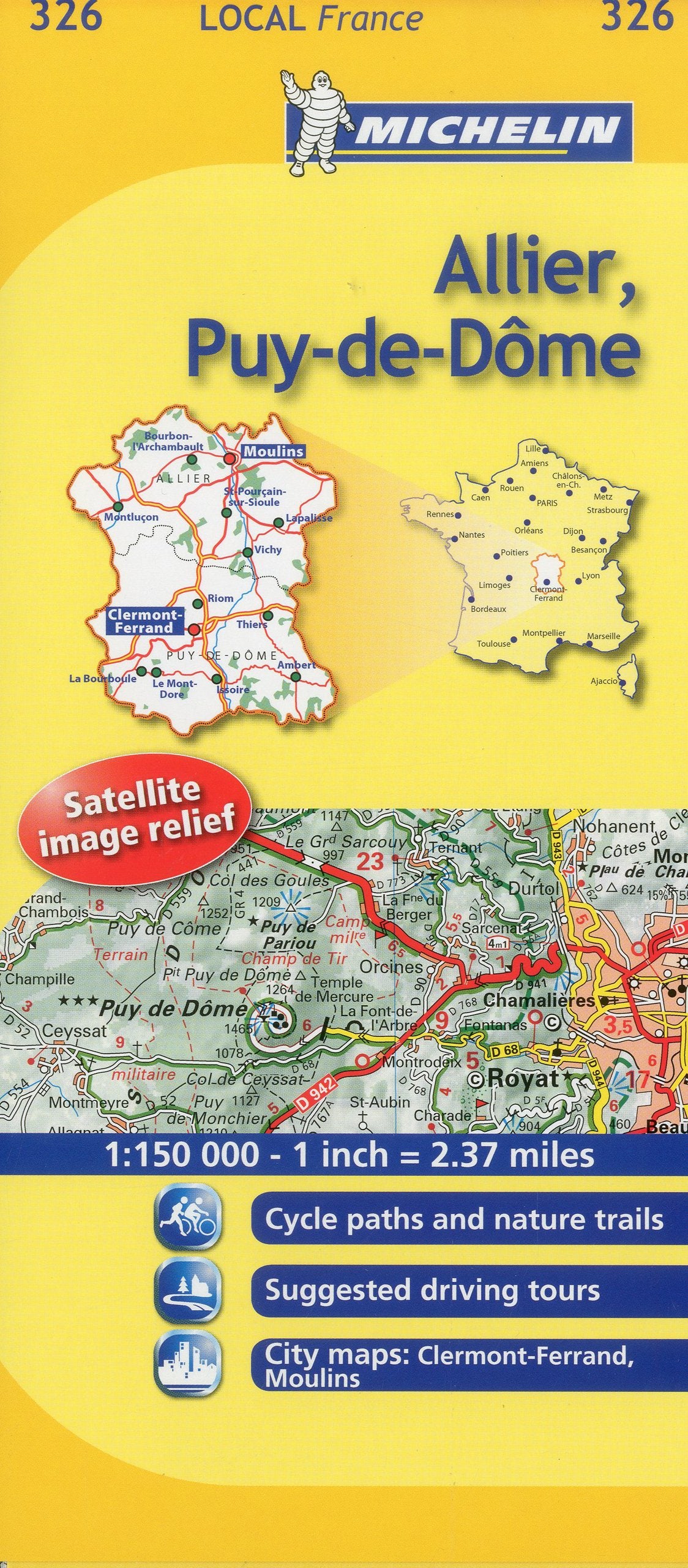 Michelin Map France: Allier, PuydeDme 326 (Maps/Local (Michelin)) (English and French Edition),Used