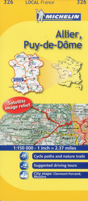 Michelin Map France: Allier, PuydeDme 326 (Maps/Local (Michelin)) (English and French Edition),Used