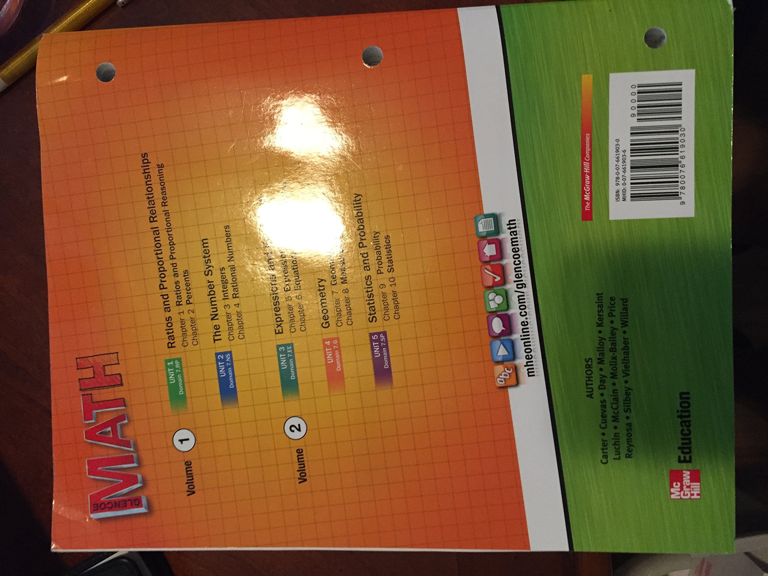 Glencoe Math, Course 2, Student Edition, Volume 2 (MATH APPLIC & CONN CRSE),Used