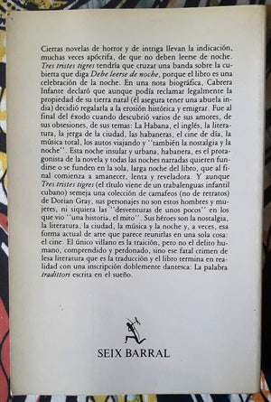 Tres Tristes Tigres/Three Trapped Tigers (Spanish Edition),Used
