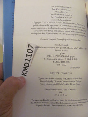 The God Theory: Universes, Zeropoint Fields, And What's Behind It All,Used