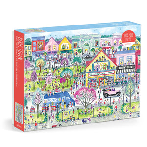 Galison Book Townscape  1000 Piece Michael Storrings Jigsaw Puzzle Featuring Beautiful Artwork Of A Book Themed Neighborhood