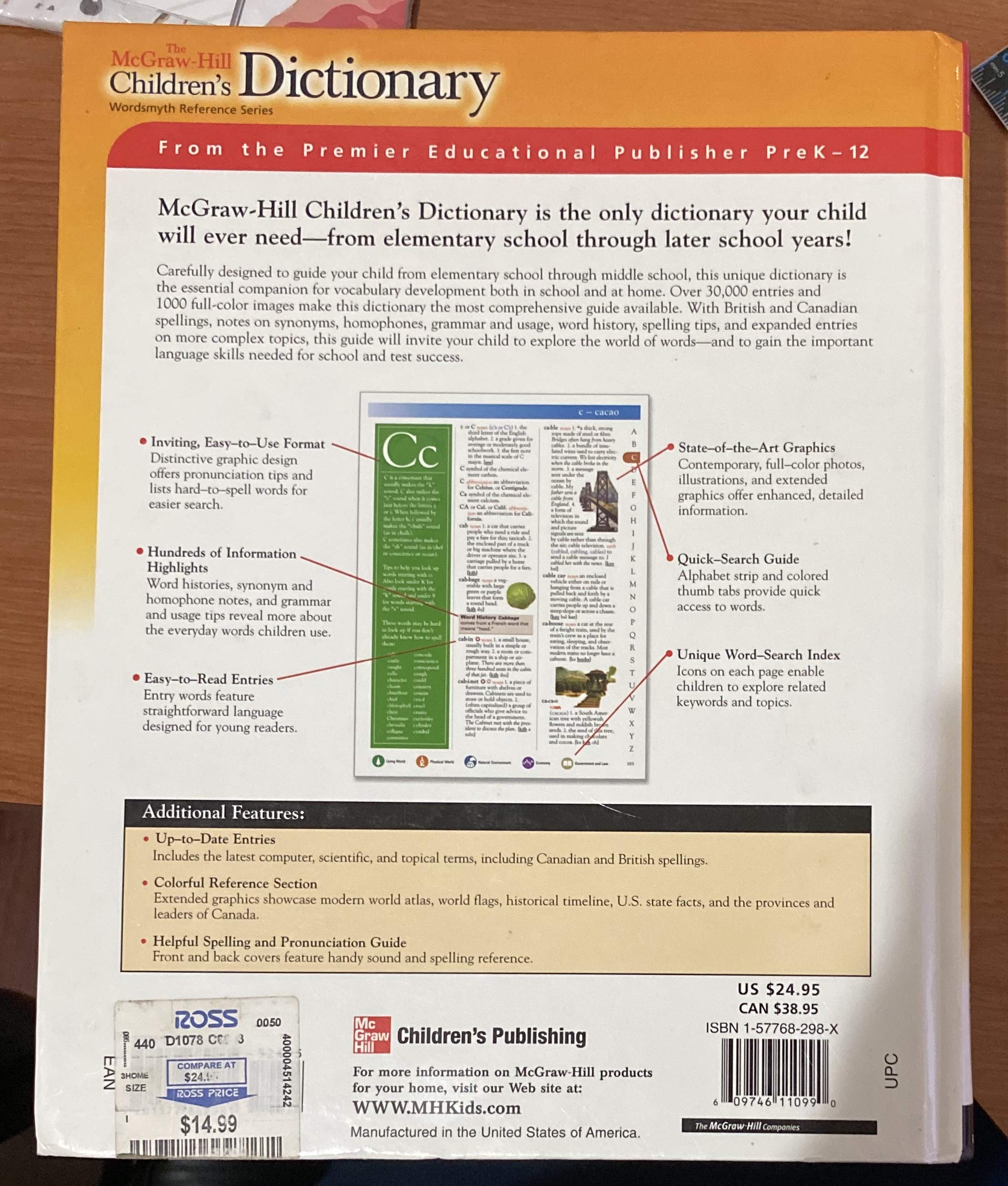 Dictionary, Grades 3  6 (The Wordsmyth Reference Series),Used