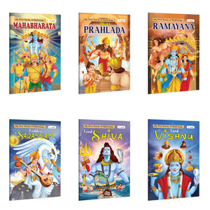 Mahabharat, Prahlad, Ramayan, Saraswati, Shiva And Vishnu - My First Mythology Story : Interactive Learning Books For Toddlers, Kids Learning Storybook | Pack Of 6 Books