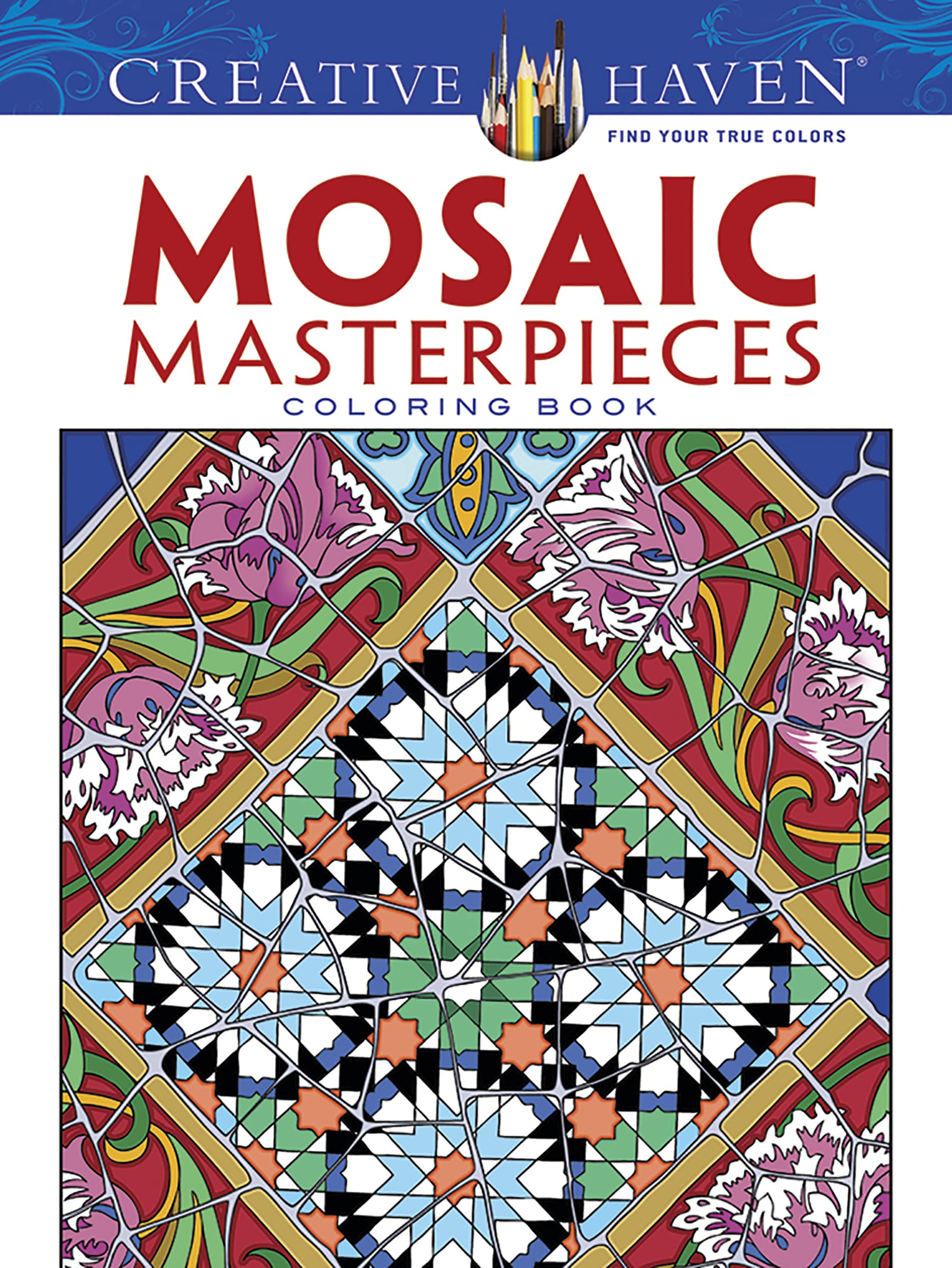 Creative Haven Mosaic Masterpieces Coloring Book (Creative Haven Coloring Books),Used