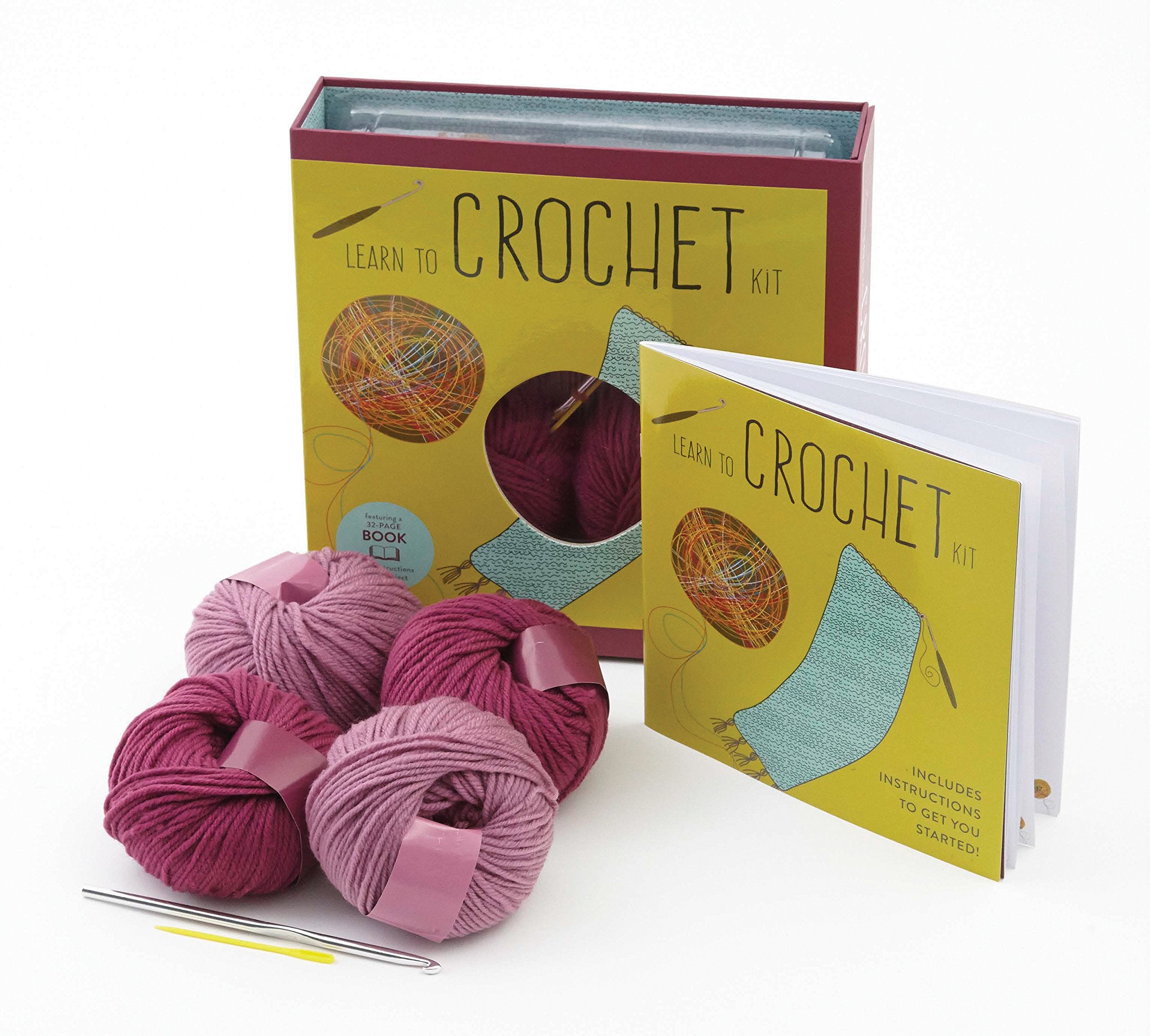 Learn To Crochet Kit: Creative Craft Kit, Includes Hook And Yarn For Practice And For Making Your First Scarf (Volume 3) (First
