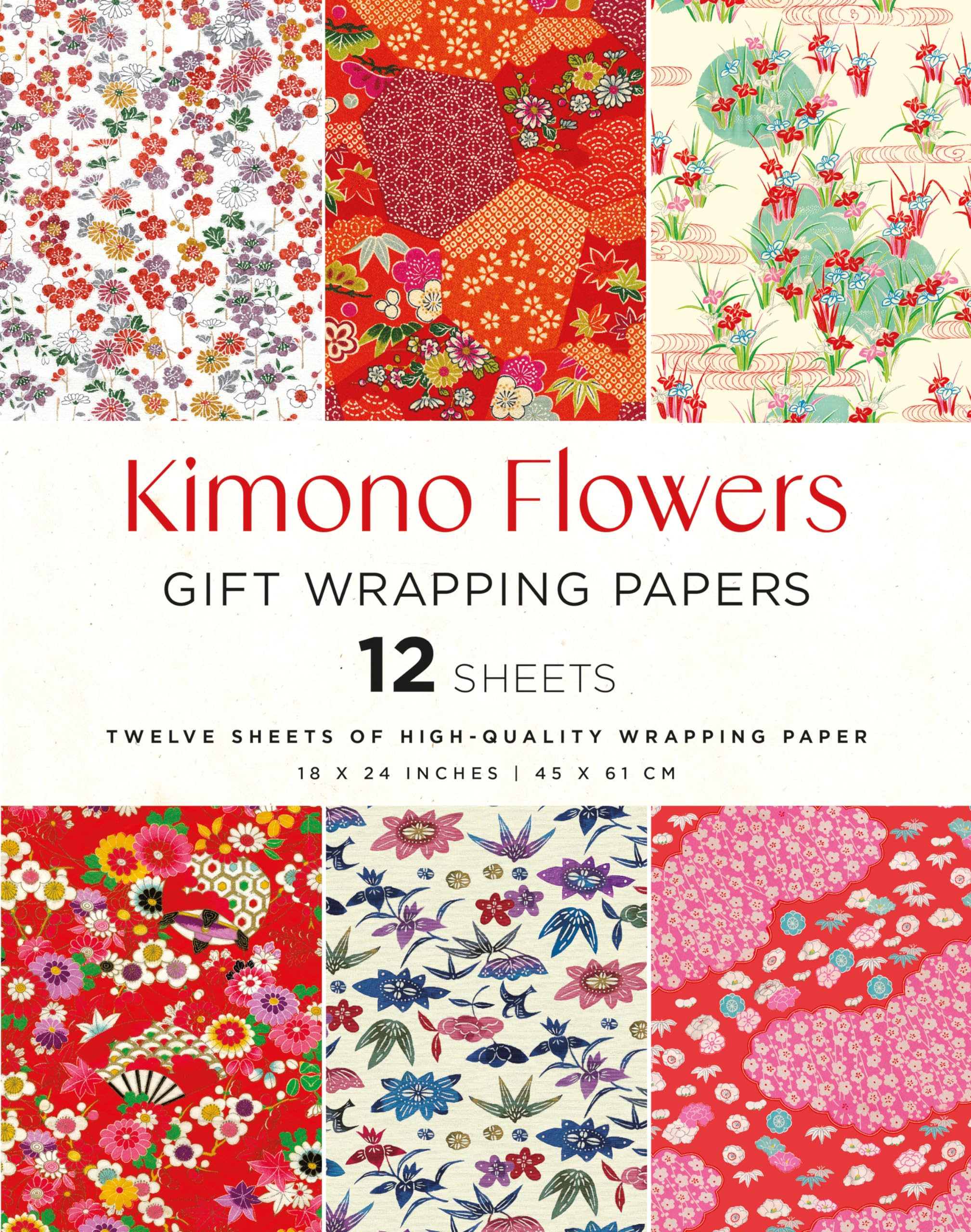 Kimono Flowers Gift Wrapping Papers  12 Sheets: 18 X 24 Inch (45 X 61 Cm) Wrapping Paper Sheets,New