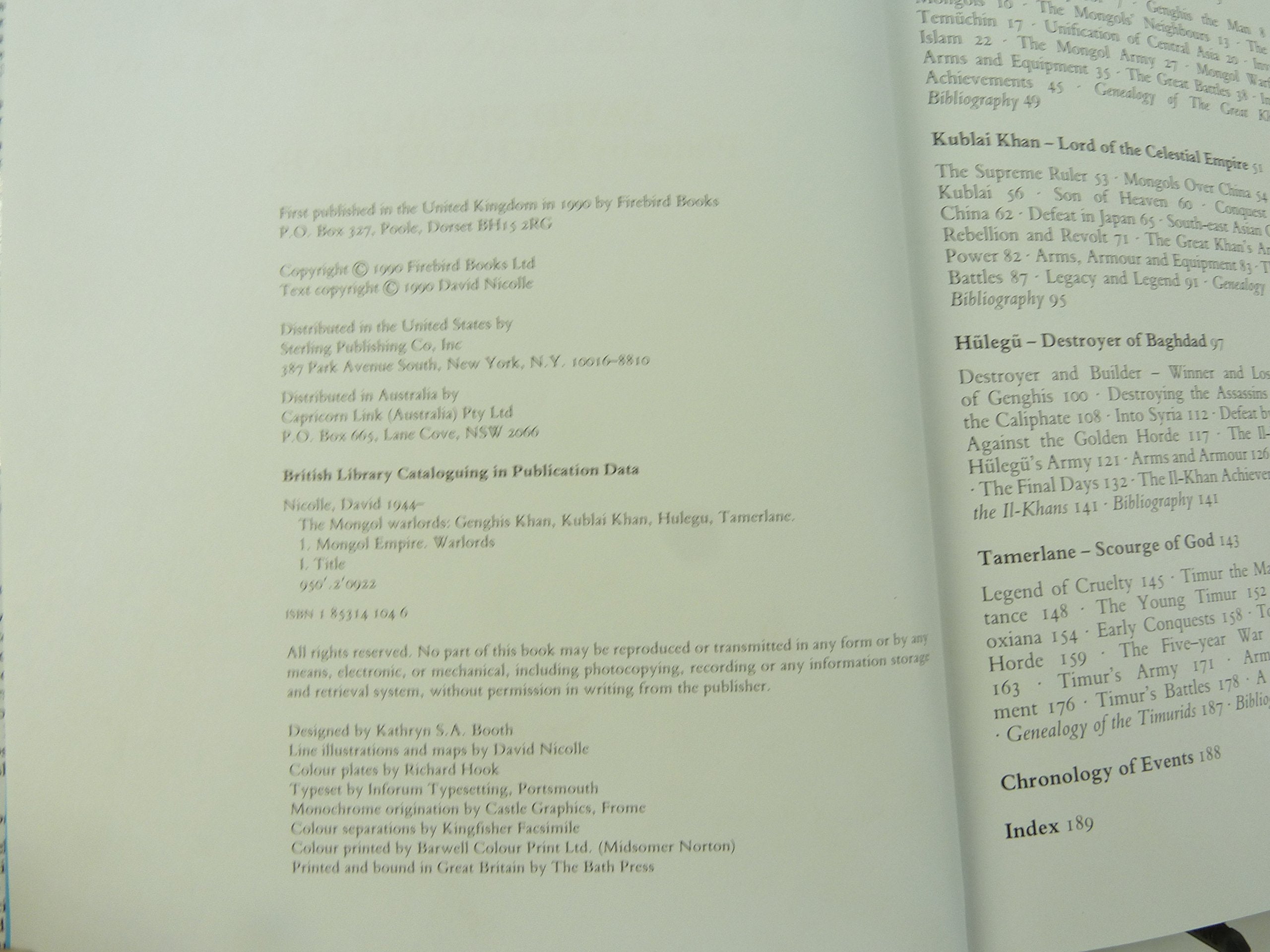 The Mongol Warlords: Genghis Khan, Kublai Khan, Hulegu, Tamerlane (Heroes & warriors),Used
