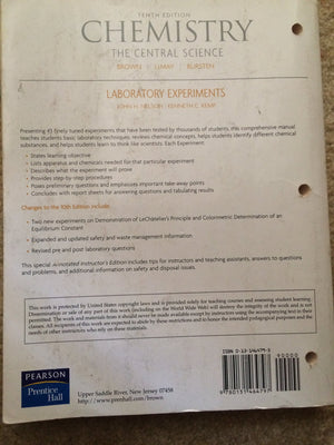 Chemistry the Central Science, Laboratory Experiments (10th Edition),Used