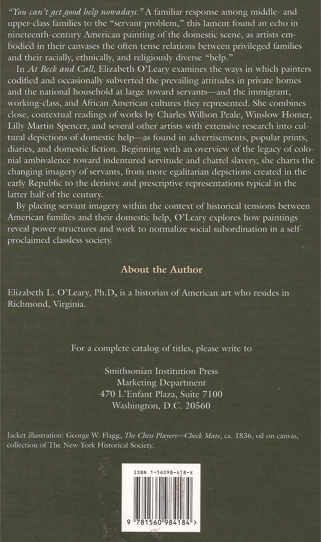 At Beck And Call The Representation Of Domestic Servants In Nineteenth Century American Painting