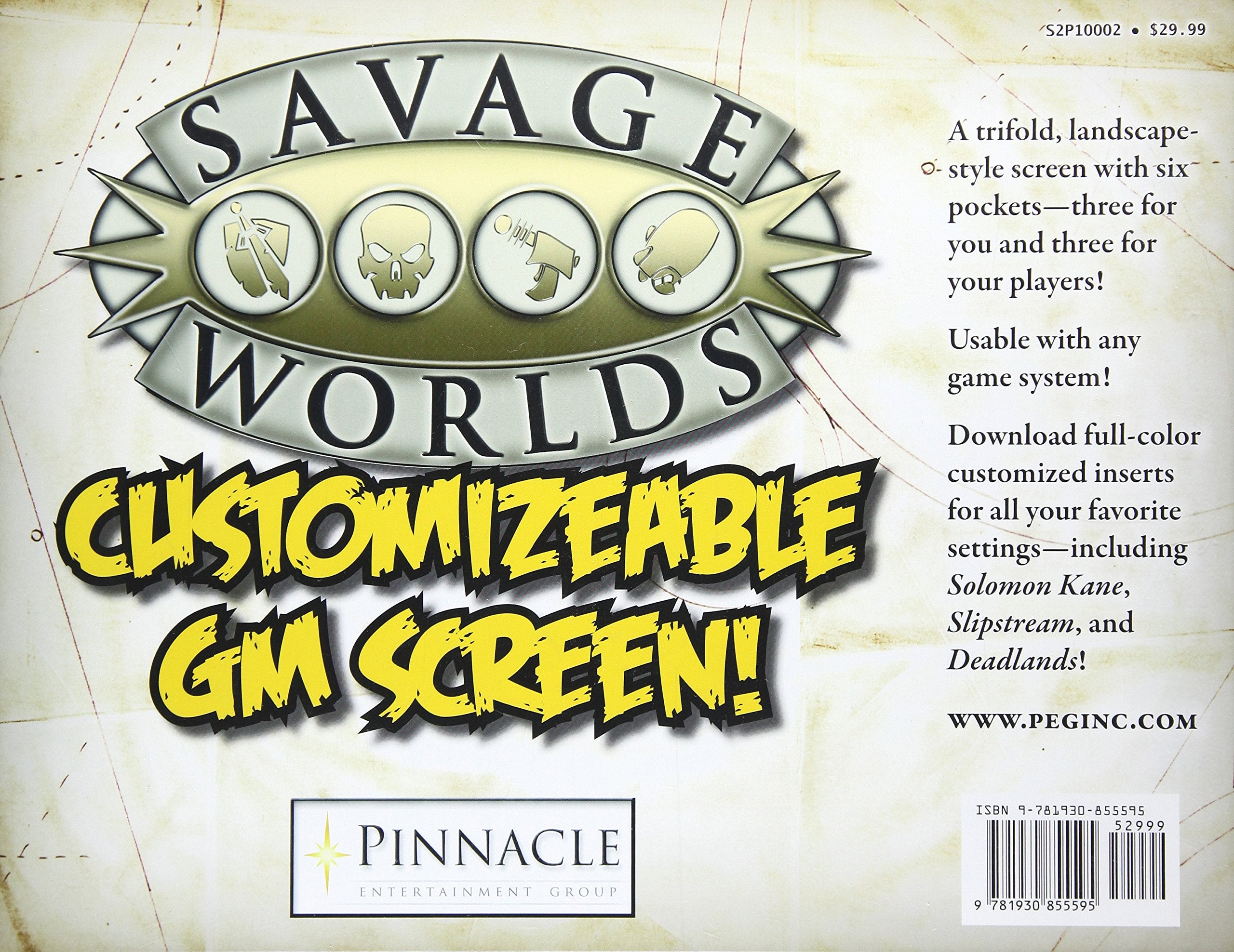 Savage Worlds Customizable GM Screen (S2P10002),New