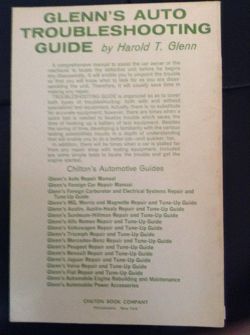 Glenn's Auto Troubleshooting Guide,Used