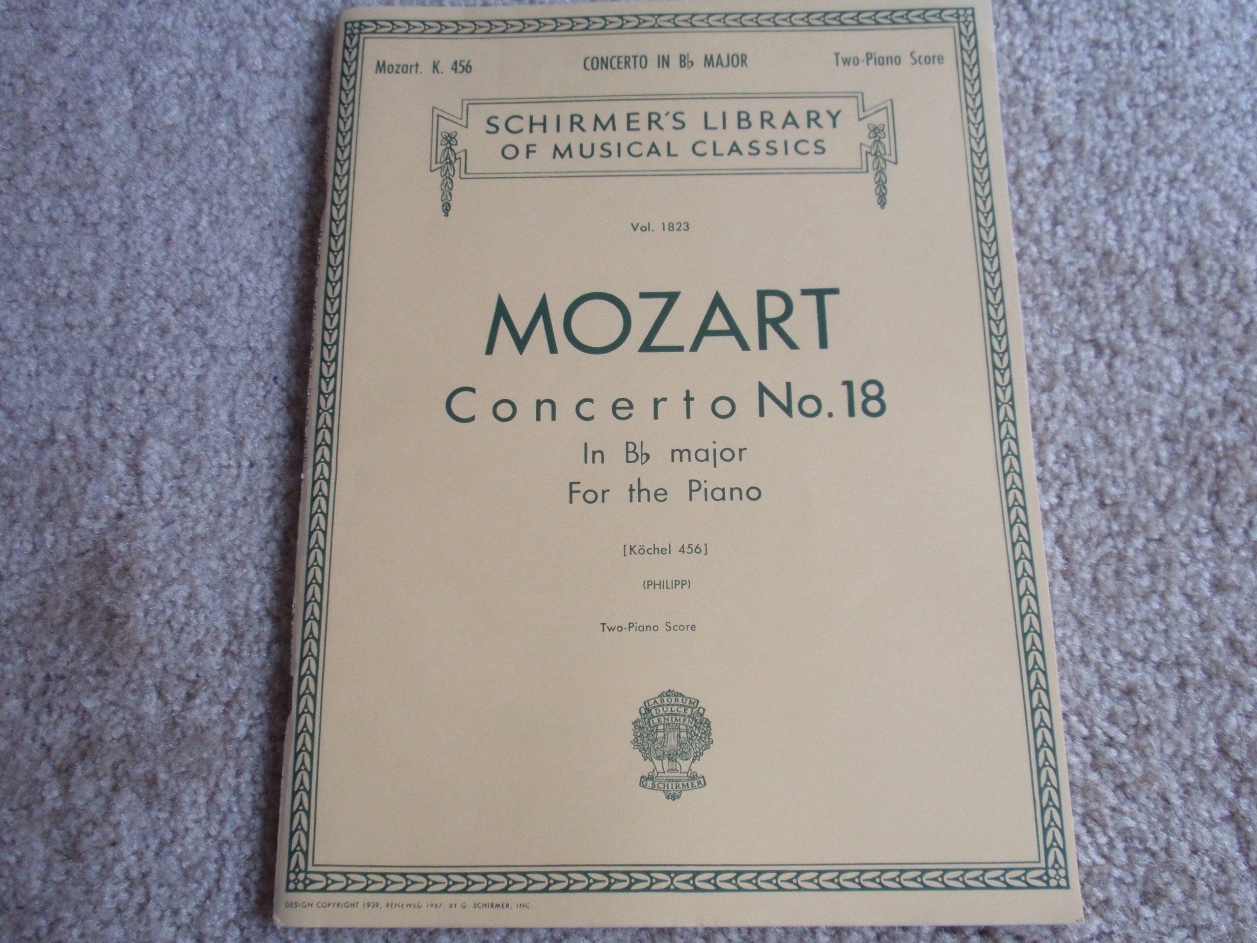 Concerto No. 18 in Bb, K.456: Schirmer Library of Classics Volume 1823 National Federation of Music Clubs 20242028 Piano Duet (,Used