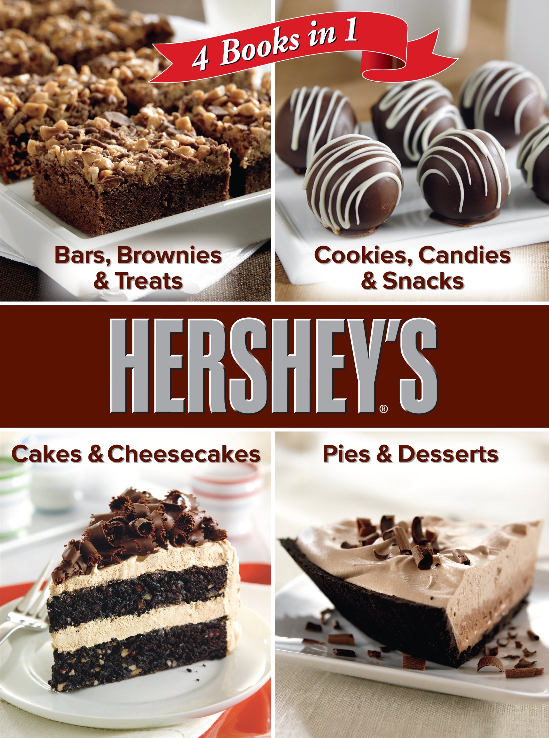 Hershey 4 Cookbooks in 1: Bars, Brownies & Treats; Cookies, Candies & Snacks; Cakes & Cheesecakes; Pies & Desserts,Used