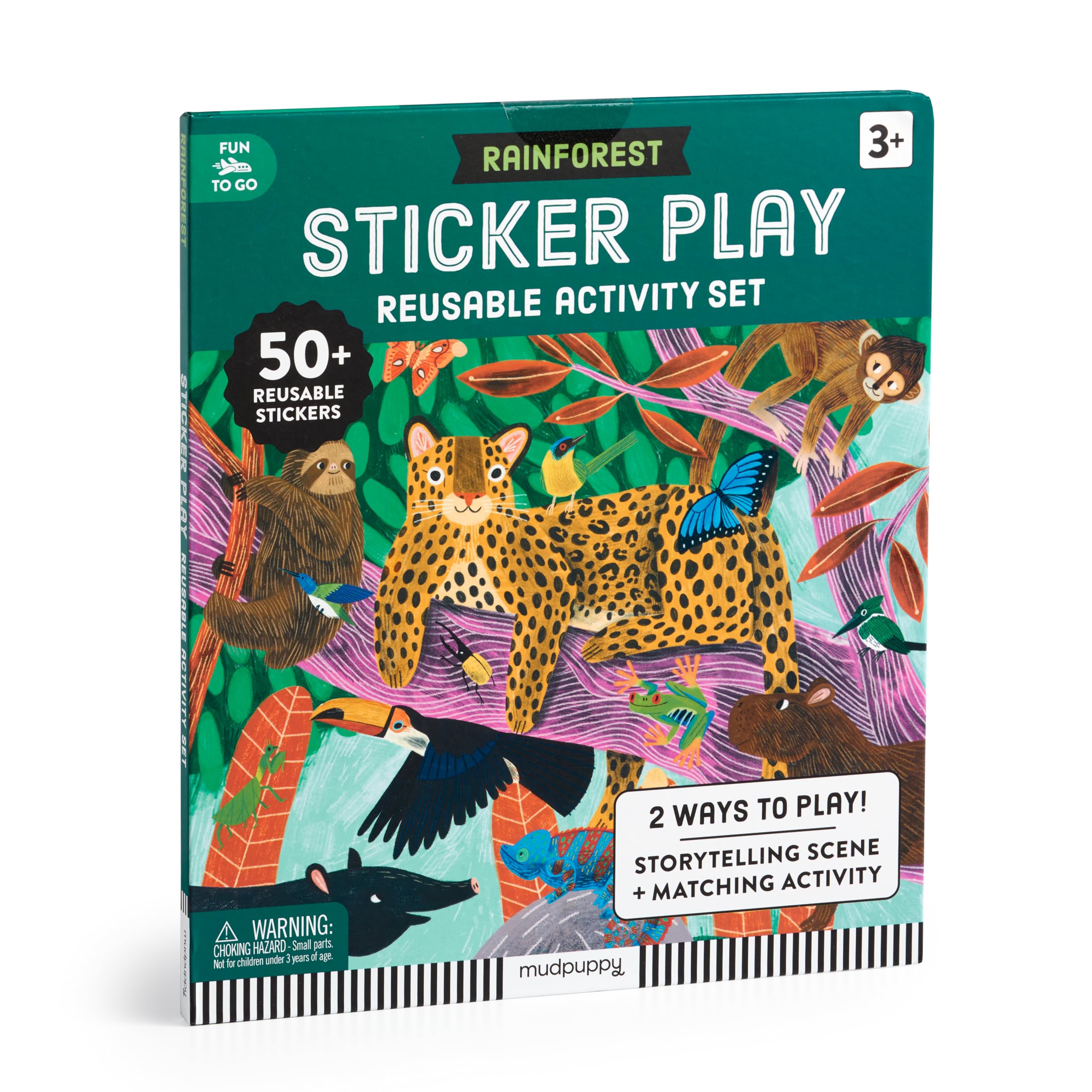 Mudpuppy Rainforest Sticker Play Reusable Activity Kit Featuring Fun Illustrations Of Rainforest Animals For Children Ages 3 An