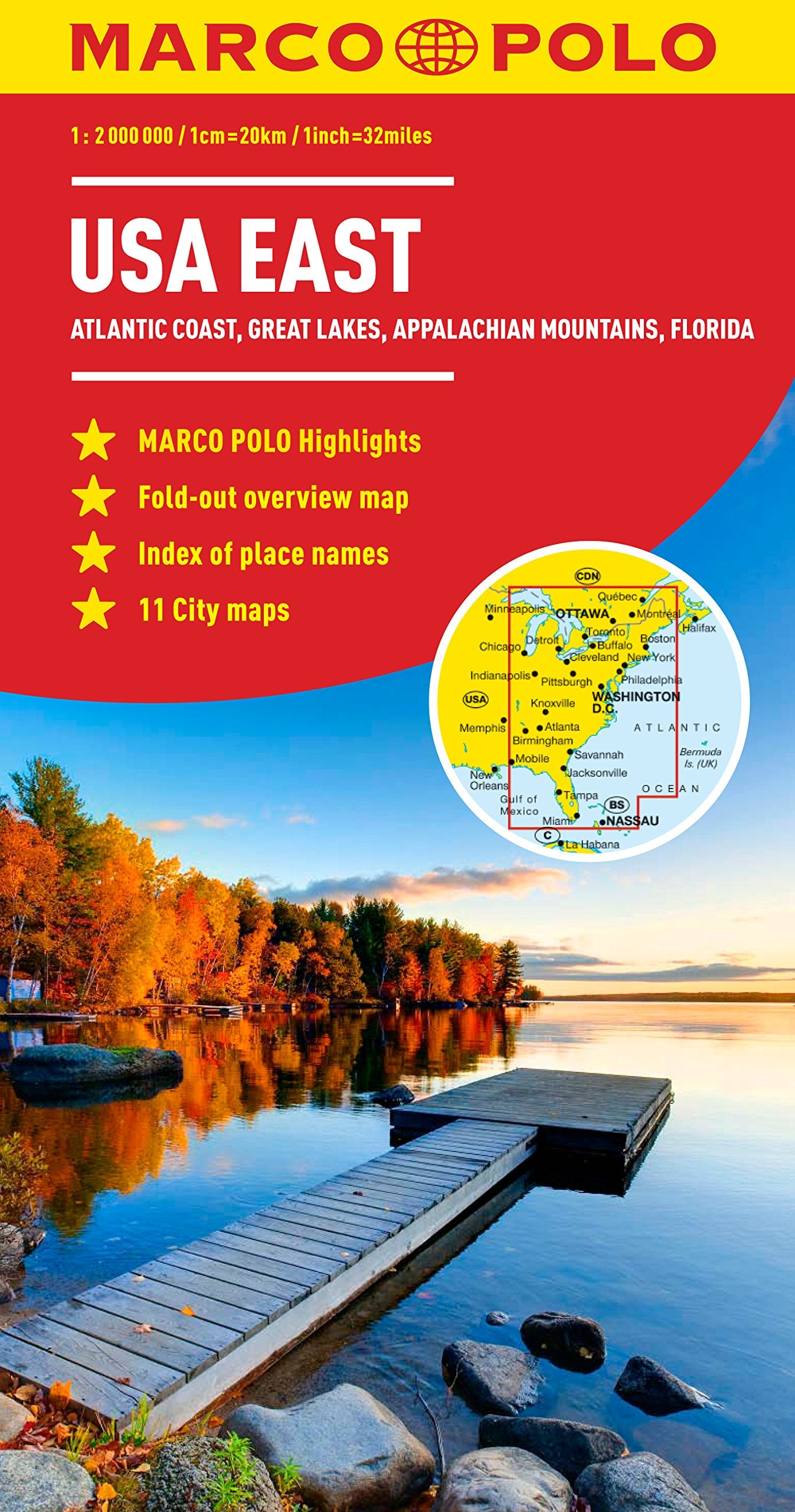 USA East Marco Polo Map (Marco Polo Maps),Used